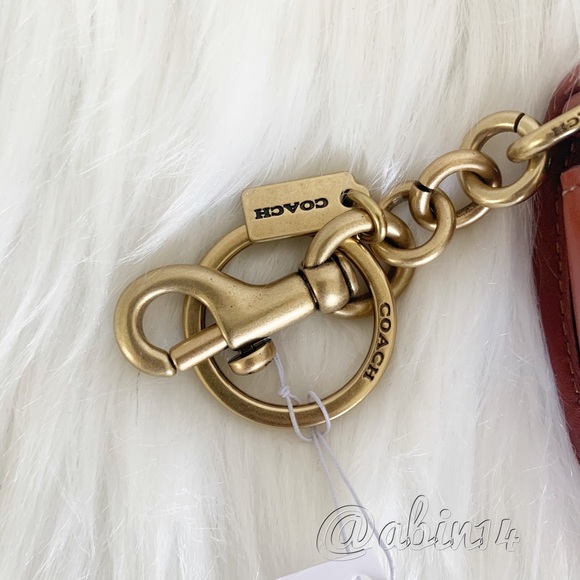 NWT Coach Mini Saddle Bag Turnlock Charm in Signature Tan - Picture 2 of 6